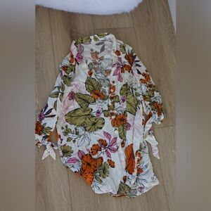 Floral Print Button-Up Maxi Top